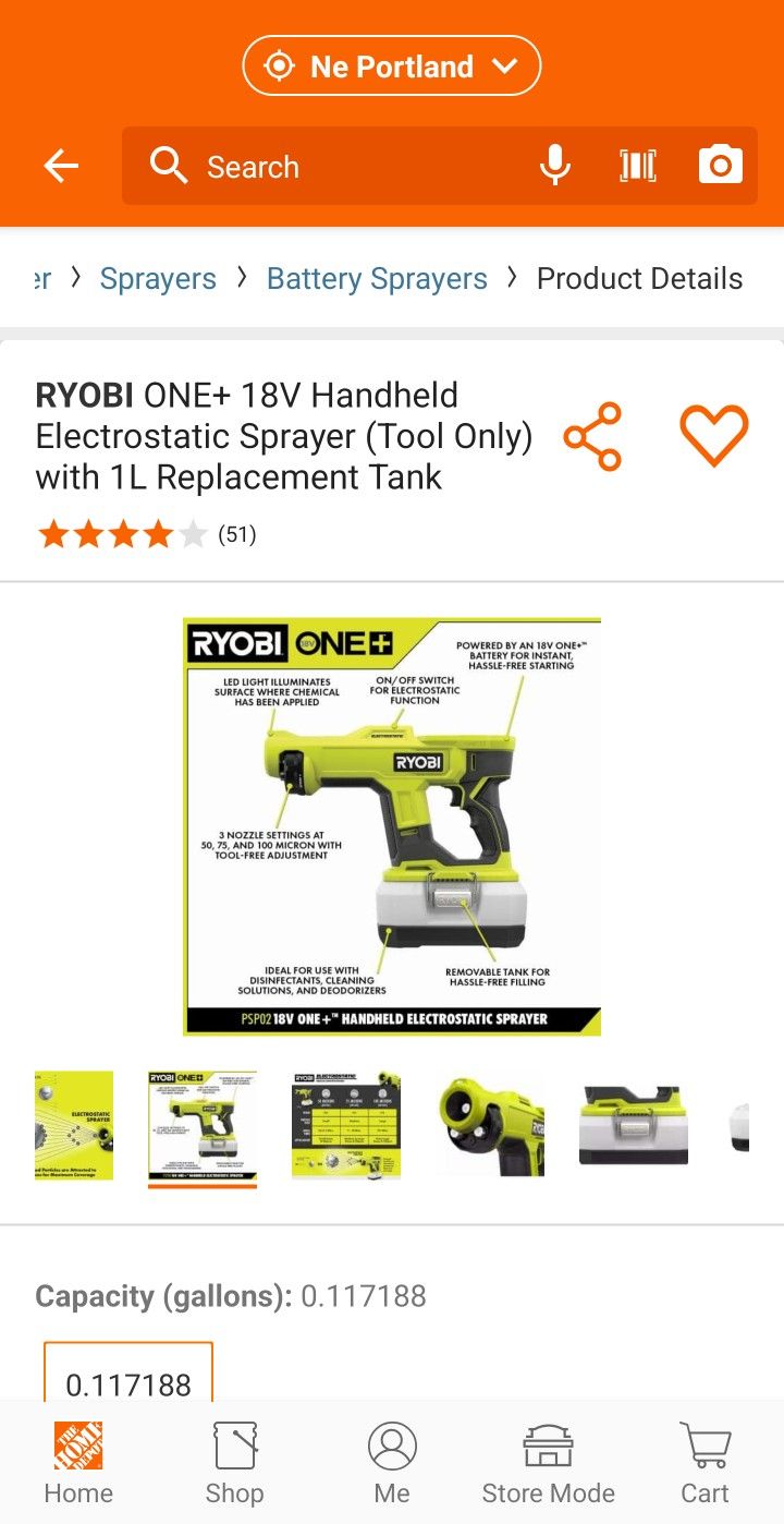 Ryobi Electrostatic Sprayer (New)