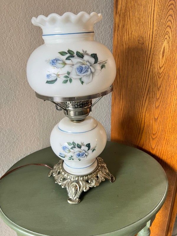 πΉ Vintage Gone w/the Wind Style Floral Electric Table Lamp β Elegant & Unique!πΉ
