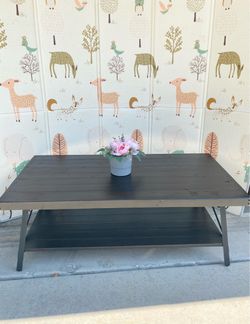 Industrial Wood and Metal Coffee Table