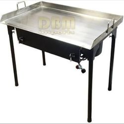 32 x 18 Double Propane Burner Stove Stainless Steel Griddle Flat Top Taco Grill