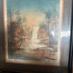 Vintage Framed Lithograph 