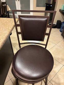Brown Faux Leather Bar Stool