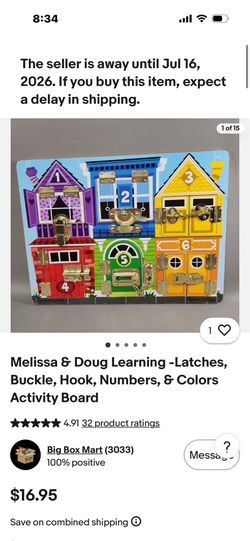 Melissa and Doug wooden puzzle