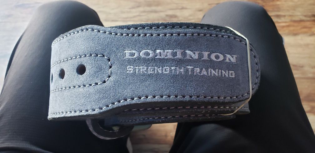 NEW Dominion leather weight lifting training back support belt squat