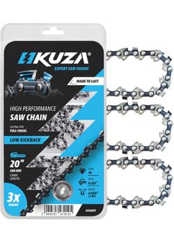 KUZA 20 Inch Chainsaw Chain 0.325" Pitch, 050" Gauge, 78 Drive Links, German Steel