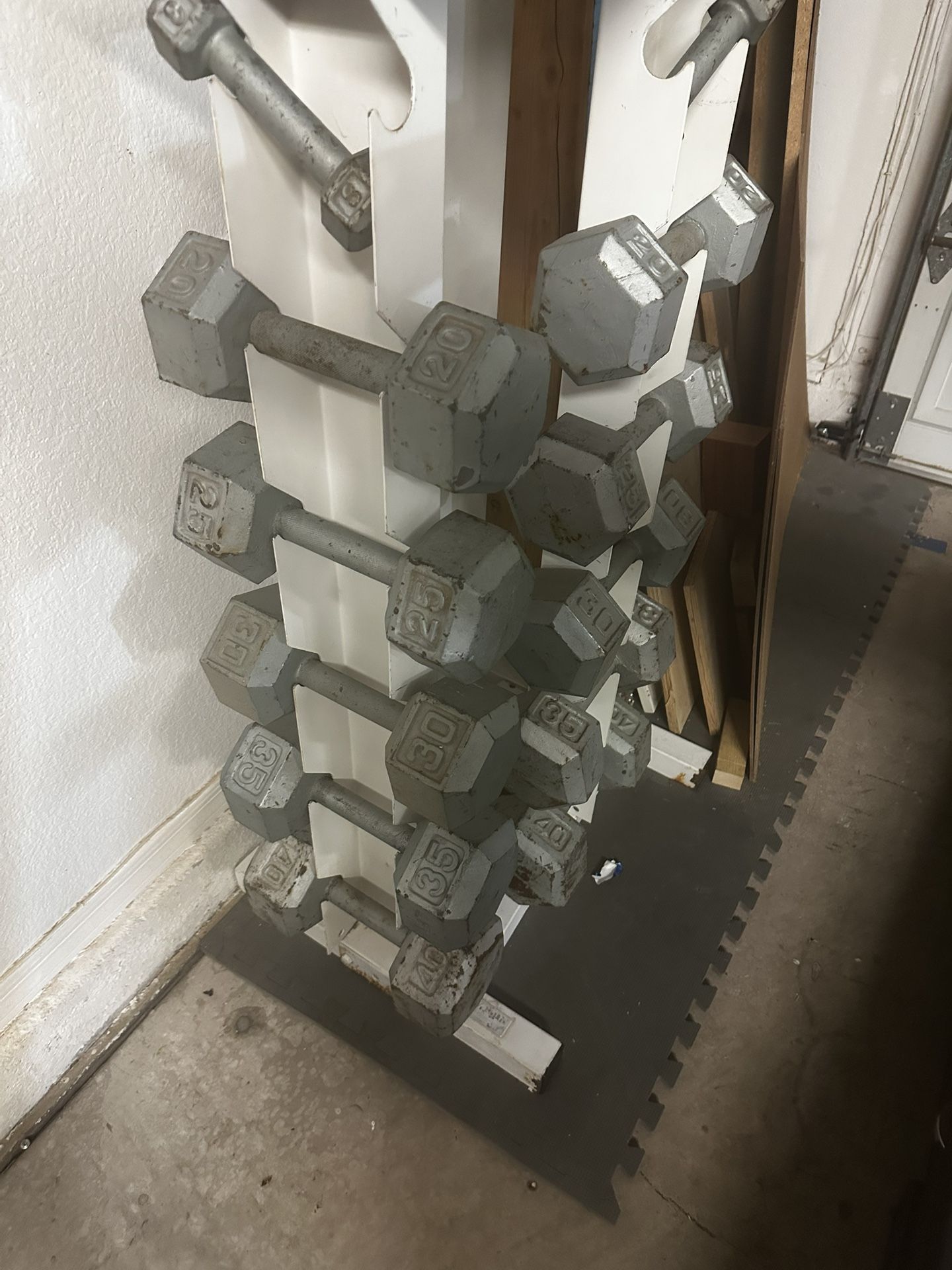 Dumbbells with a storage rack