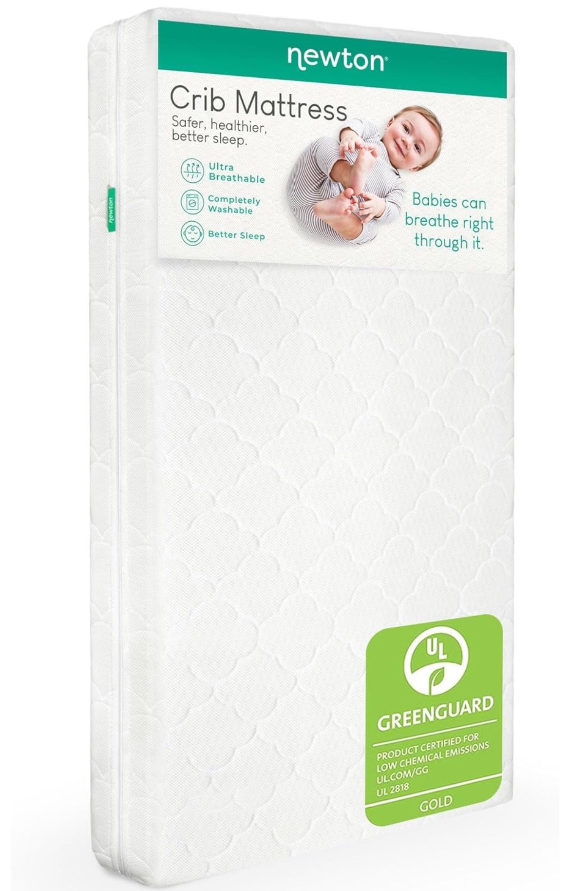 100% breathable and washable Newton Baby Crib Mattress and Toddler Bed
