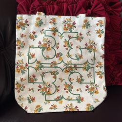 Tory Burch Canvas Tote Bag Color Rose  Floral Lightweight