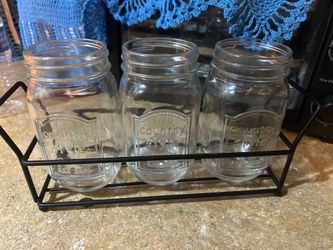 Farmhouse-style Mason jar cutlery organizer