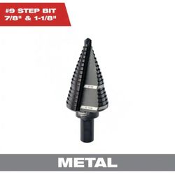 Milwaukee 7/8 in. - 1-1/8 in. #9 Black Oxide Step Drill Bit (2-Steps