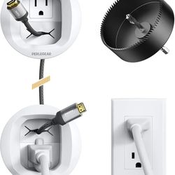 Perlegear in-Wall Cable Management Kit, TV Cord Hider for Wall Mounted TV and Speakers, Power and Low Voltage Wire Management. Includes Drill Template