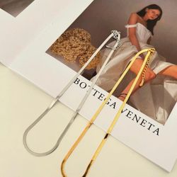 New 925 Sterling Silver Flat Snake Necklace One Piece, Available In 2 Colors 