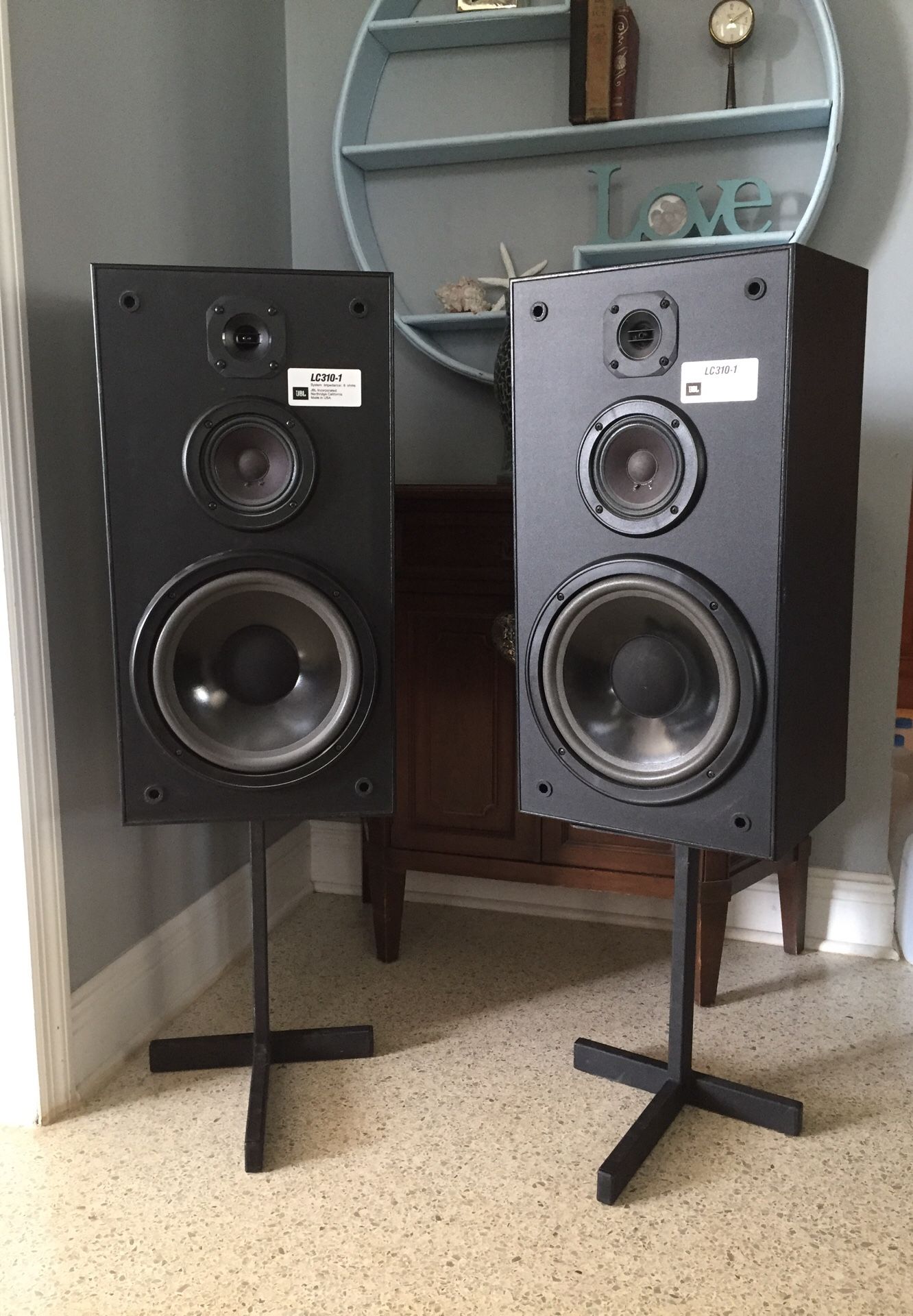 Vintage JBL LC310-1 pair with stands