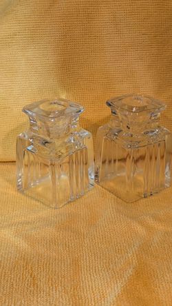1930s art deco glass candle stick holders