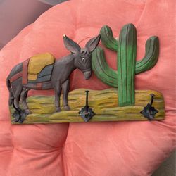 Donkey & Cactus Wall Hook 