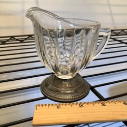 Vintage Creamer With Silver Plate Bottom