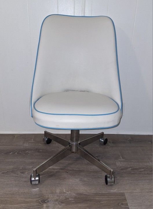 White Faux Leather Desk Chair