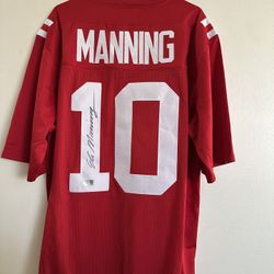 ELI MANNING SIGNED NEW YORK GIANTS AUTOGRAPHED CUSTOM JERSEY W/COA - XL - 891
