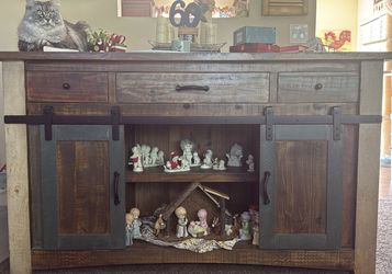 Antique Multicolor Kitchen Island (Cat not included:>)