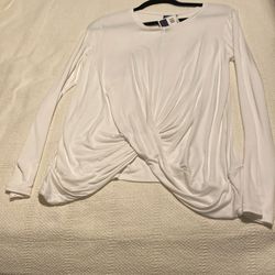 Brand New W Tags Kaari Blue L White Blouse