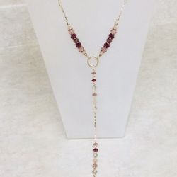 Lariat Necklace with Crystals