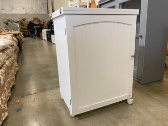 White Convertible Cabinet Drop Leaf Table