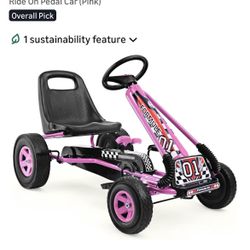 Honey Joy Pedal On Foot Go Kart For Kids (Pink)