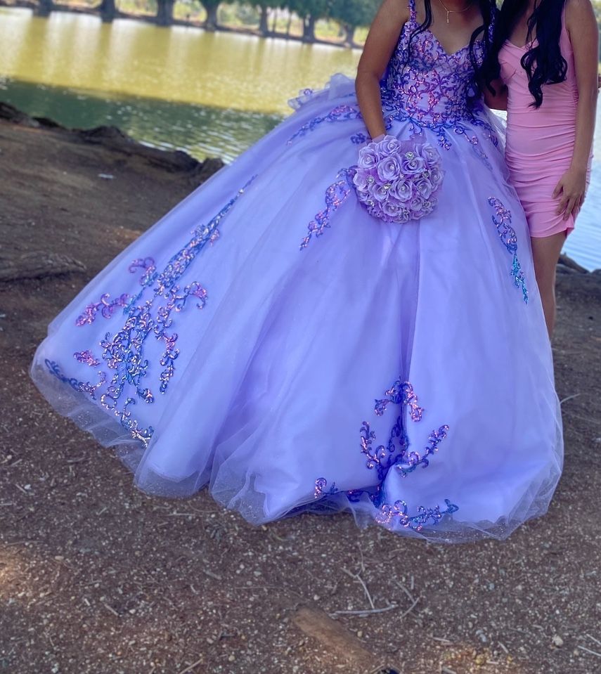 Purple Quinceañera Dress, Vestido Morado
