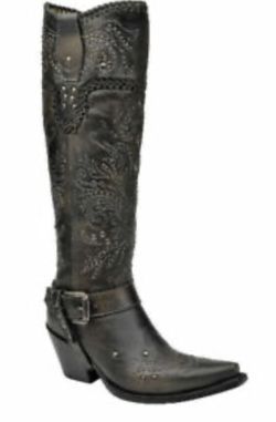 Corral Boots Black Whipstitch Studs Size 9.5 Style G1117