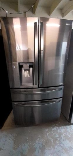 LG 4 Door Black Stainless Fridge
