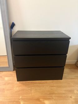 IKEA MALM 3-Drawer Dresser Black