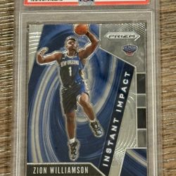 🔥 Zion Williamson PSA 9 Rookie Card – 2019 Panini Prizm Instant Impact 🔥