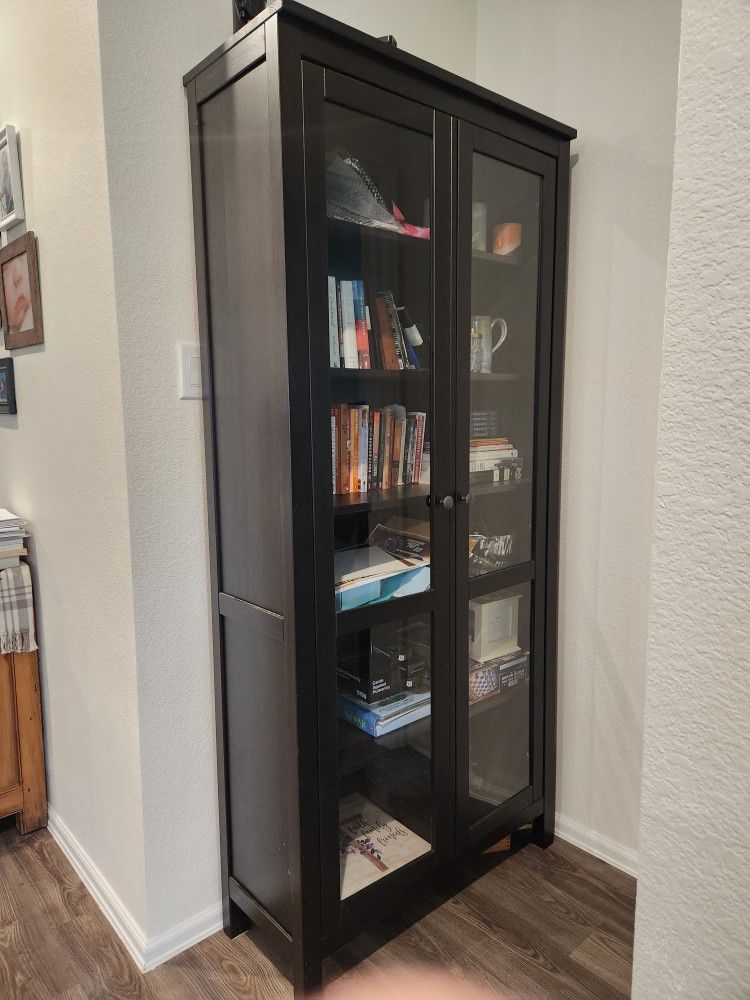 Black Ikea Display Cabinet / Bookcase / Bookshelves 
