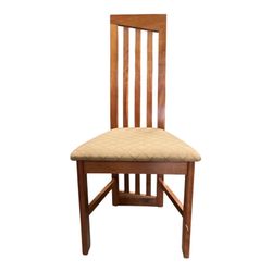 Contemporary Solid Wood High Back Dining Chair with Upholstered Seat