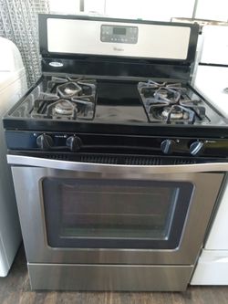 Whirlpool black with stainless steel stove