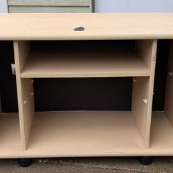 Beige wooden TV stand