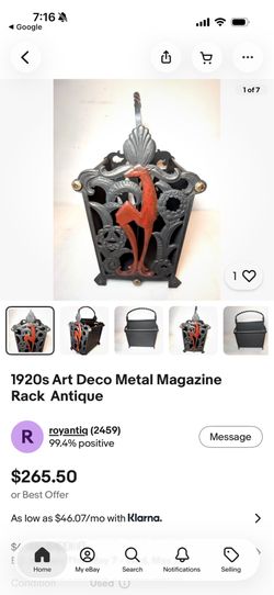Art deco magazine rack from 1920