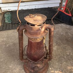 Vintage railroad lantern with red glass only $40