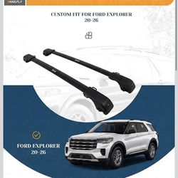Snailfly 330 LBS Lockable Roof Rack Cross Bars Fit for Ford Explorer 2026 2025 2024 2023 2022 2021 2020 with Side Rails Cargo Carrier CrossBars