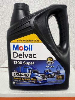 Mobil Delvac 1300 Super 15W-40 Synthetic Blend Diesel Engine Oil 1 Gallon