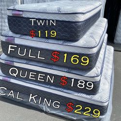 Queen Bamboo Plush Comfort Europillow Top 12inch Matres!!