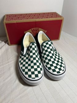 Vans Classic Slip-On Color Theory Checkerboard Green White Men’s 9.5 Women’s 11 New