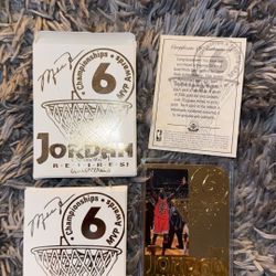 Michael Jordan Upper Deck 22 KT Gold Michael Jordan #6 Jordan Retires Photo Card LMT/24,500