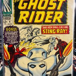 Marvel Comics #4 The Ghost Rider (1967) And Men Shall Call Him Sting-Ray! 1967!