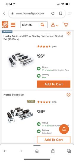 Néw Husky 46-piece Stubby Ratchet And Socket Set