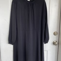 H&M Jersey Black Dress Long Sleeve A line Dress size XXL