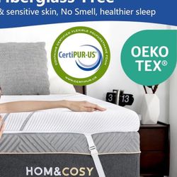 Firm Memory Foam Mattress Topper Queen 4 Inch with Removable Silk Cover, Premium Cooling Egg Crate Gel+ Bamboo High-Density Memory Foam Mattresses Top