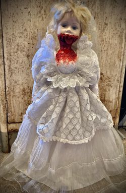 Jawless Bride Porcelain Doll