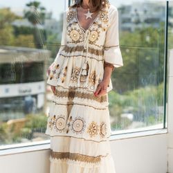 Luxury Dress Made In Spain Hand Made Size S M L 