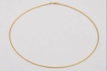 14K Yellow Gold Round Omega Chain Necklace 1.6mm 16in 9.2g